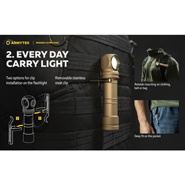 Armytek Wizard C2 Pro MAX Multi-Light, vitt ljus i sand